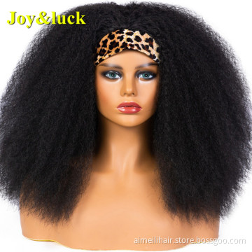 Colored Head Band African Hairband Wholesale Price Afro Kinky Curly Short Headband Wig for Black Women Synthetic Hair Wigs